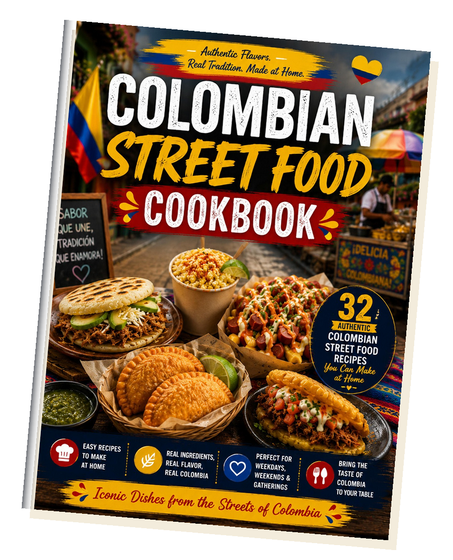 3D cover of the Colombian Street Food Cookbook
