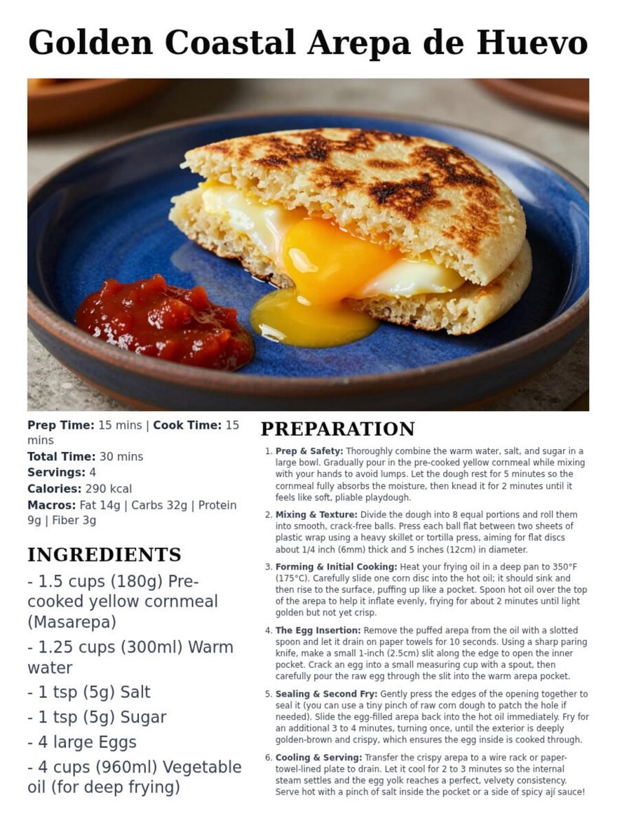 Recipe preview: Golden Coastal Arepa de Huevo